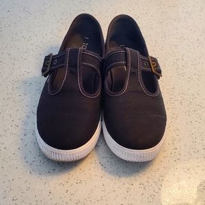Toms Women's 9W Black Canvas T-Strap Mary Jane's
